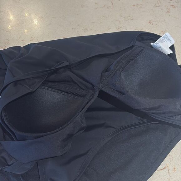 Jantzen one piece swimsuit with flounce ruffle Plunging V-neckline SZ 18 - Picture 7 of 9